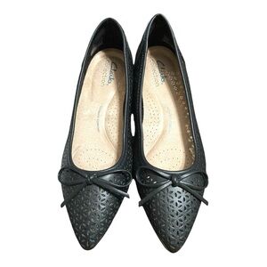 Clarks Women's Leather Cuir Noir Black Flats 5